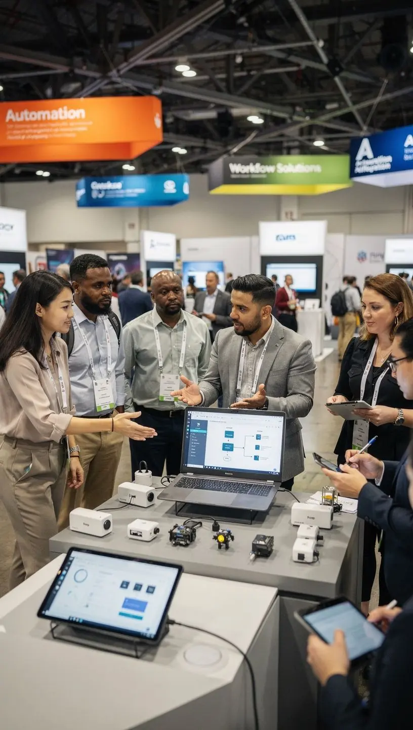 Conceptual image illustrating Robotic Process Automation in software efficiency.